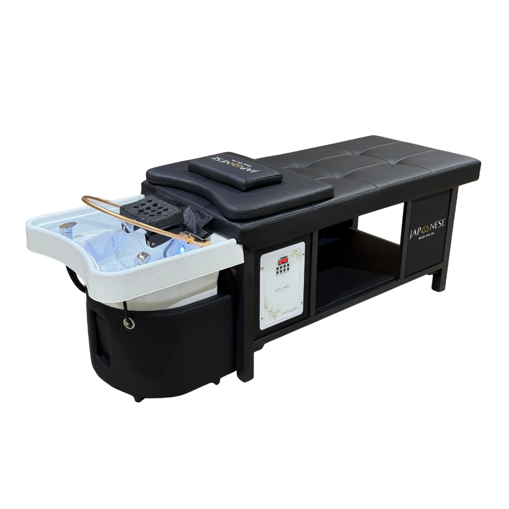 BLACK-HYBRID-FULL-BED-UNIT4-2.png Unidade Híbrida Japanese Head Spa com cama Completa Preta com Encanamento (inclui Vaporizador, Exaustor e Aquecedor de Agua)